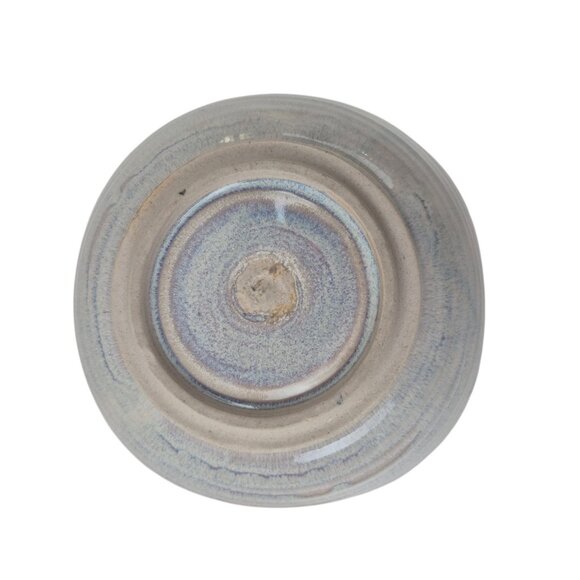 Handmade Stoneware Pottery Bowl Blue Gray Brushstroke Design Small Dish Glazed - Picture 7 of 10